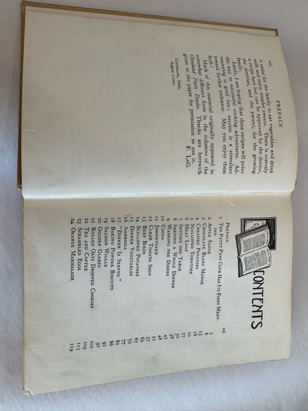 Vintage‎ 1929 Original Author Signed Patty Pans Cooking Book By Florence LaGanke